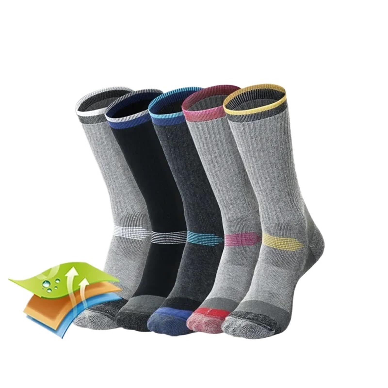 Calze Termiche, Calzini da Sci 2 Paia di Calzini Escursionismo Uomo Donna Termici Alpinismo for Sport Invernali all'Aria Aperta(Gray,M(3539))