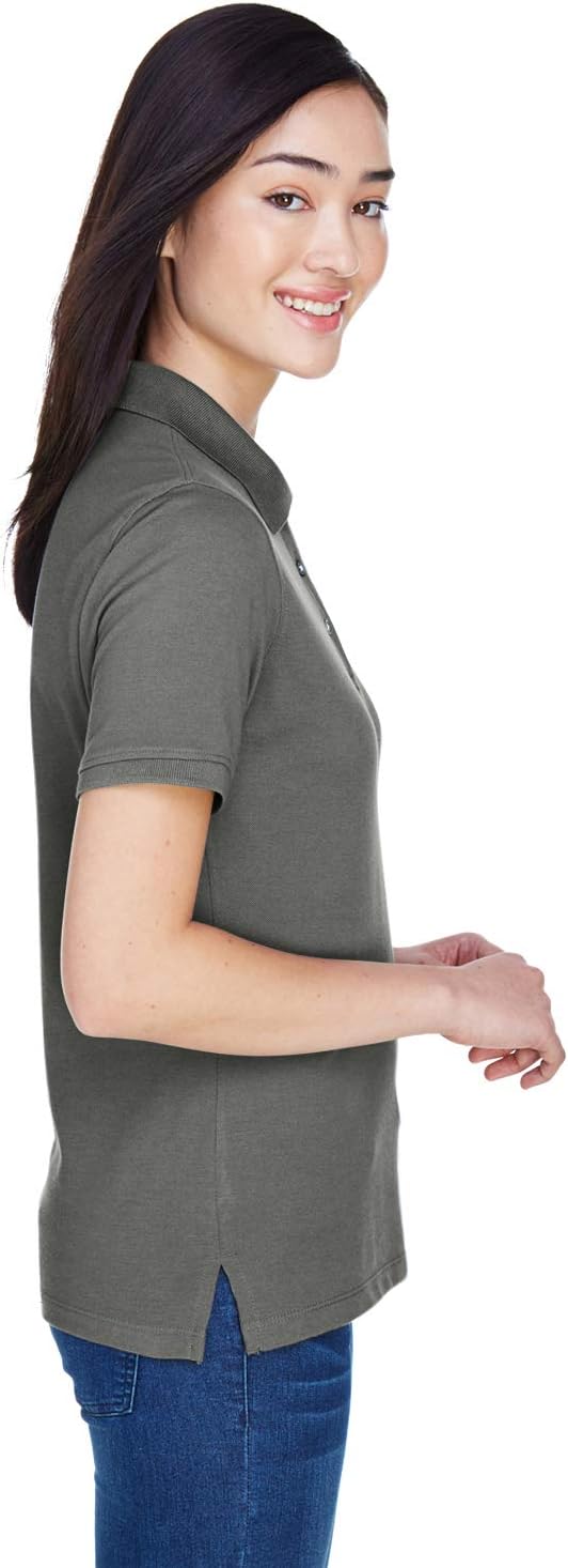 Harriton Ladies' 5.6 oz. Easy Blend™ Polo 2XL CHARCOAL - Image 3