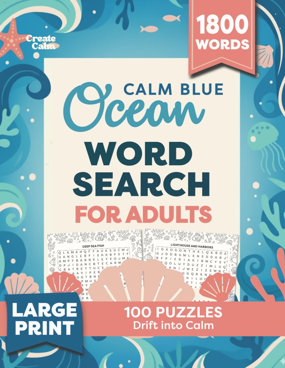 Calm Blue Ocean Word Search for Adults: Stress Relief, Mindful Fun and Screen-Free Relaxation (Word Search Collection)