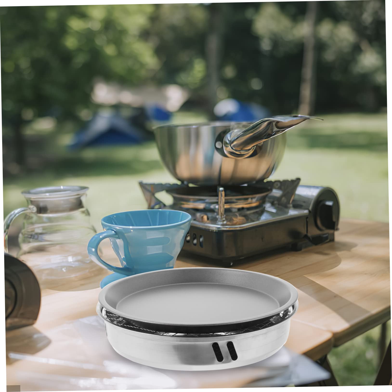 Toddmomy Barbecue da Esterno Portatile Monouso 28cm in Acciaio Inox, Leggero e Rapido da Scaldare, Set per Parchi e Picnic Colore Casuale