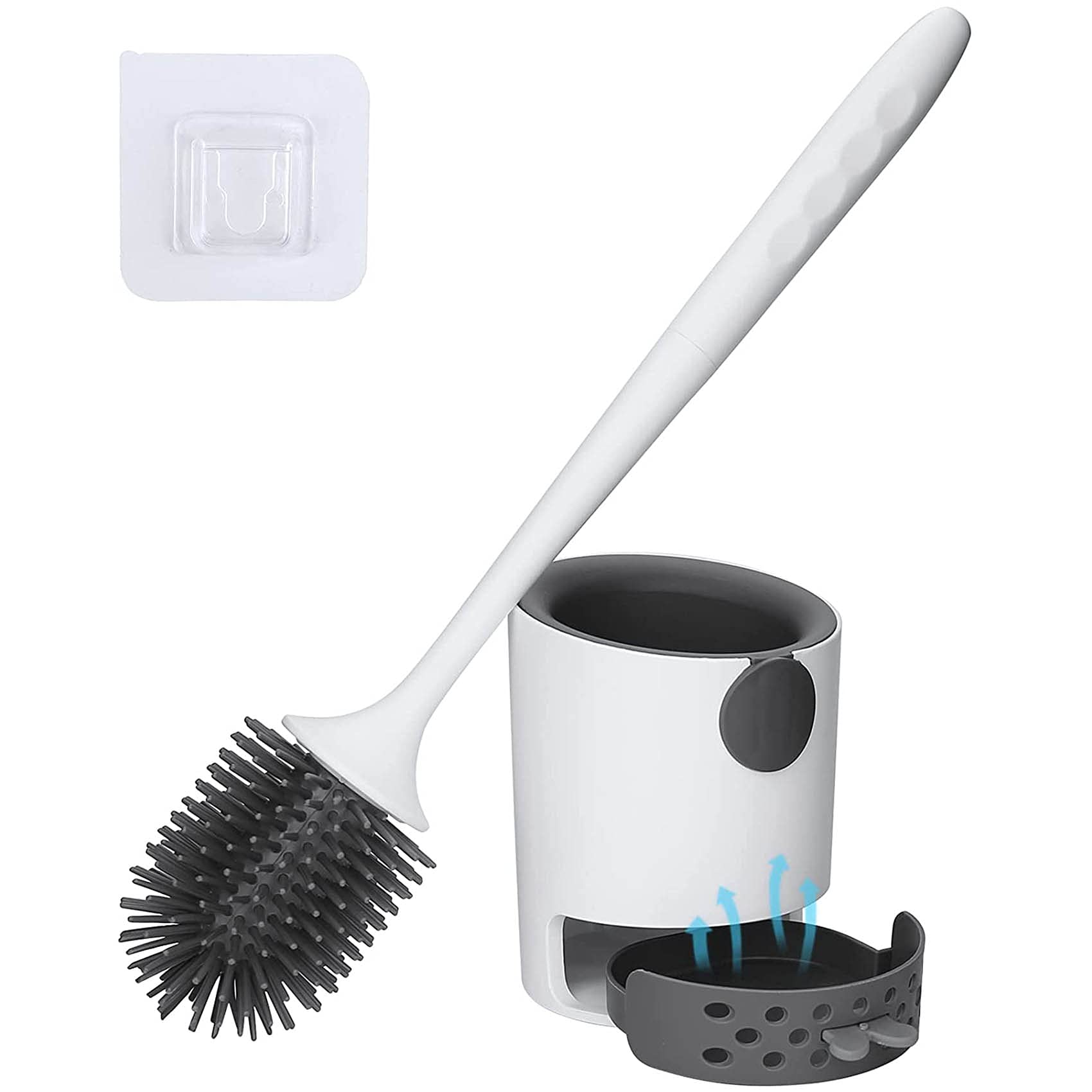 CTRLZS Toilet Brush with Holder, Silicone Toilet Bowl Cleaning Brush and Holder Set