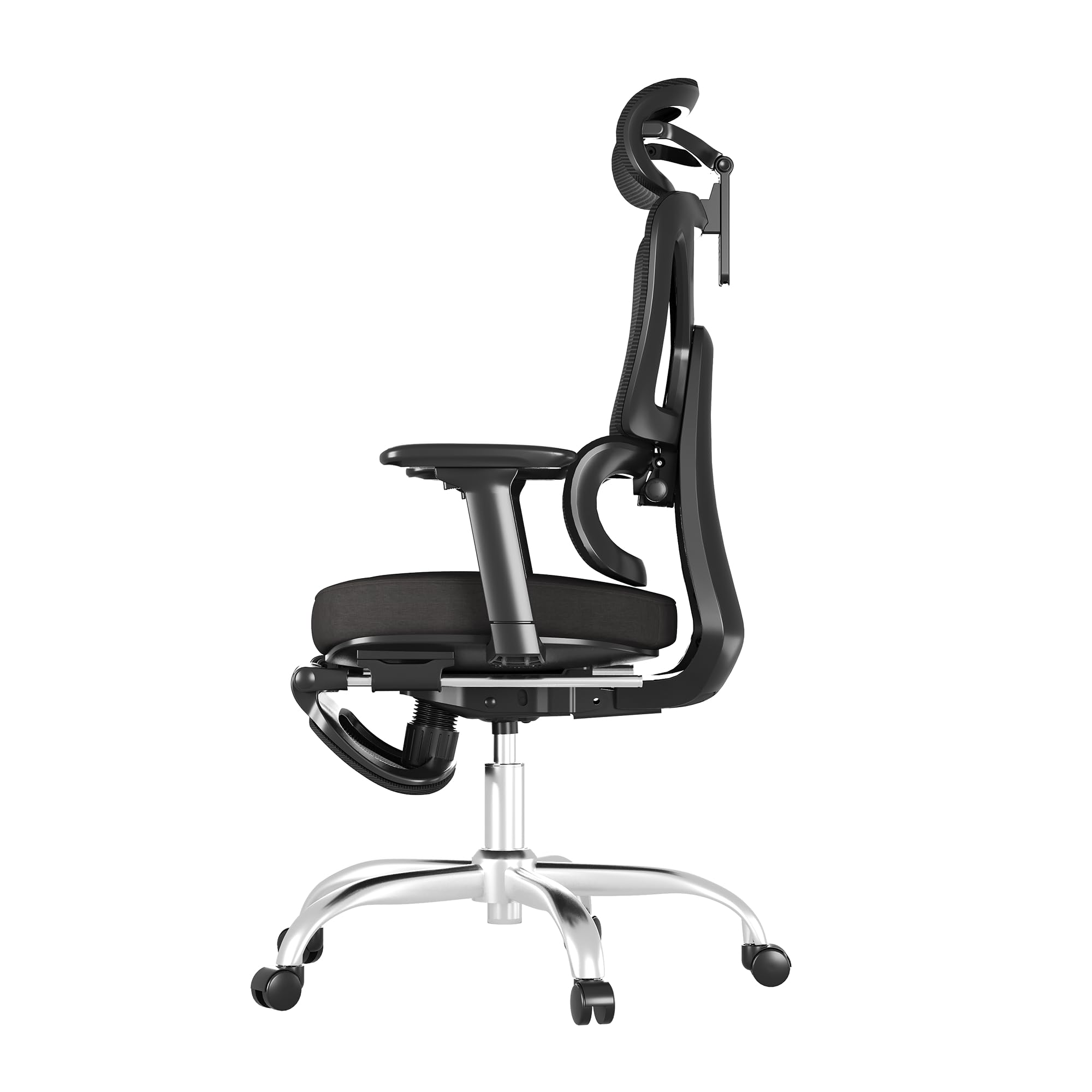 FLEXISPOT ErgoX Premium Ergonomic Office Chair with Footrest- Adjustable 3D Armrests, Dynamic Lumbar Support, Recline & Tilt Function, Mesh Seat, for Home & Office Use,Foam Black