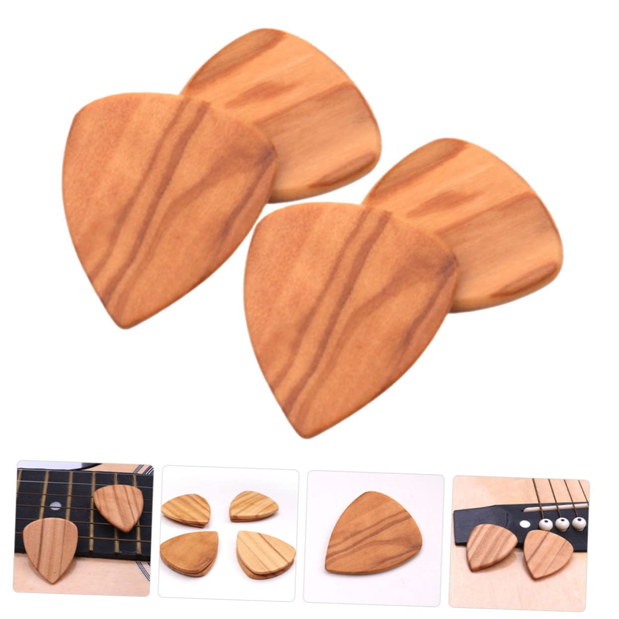Supvox 16 Stk Plektrum Ukulele-auswahl Finger Plektren Zubehör Für Praktische Gitarrenparts Wählt Fingerpicks Gitarrenplektren Für E-gitarre Bass Pick Lieferungen Olivenholz Haupt