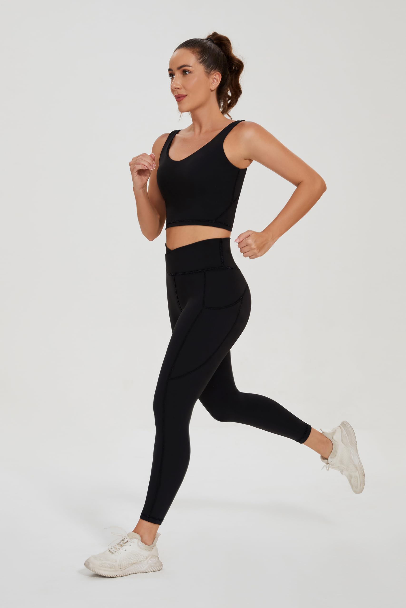 High Waisted Workout Leggings for Women Active Tights Yoga Pants with Inner Pocket - 25"