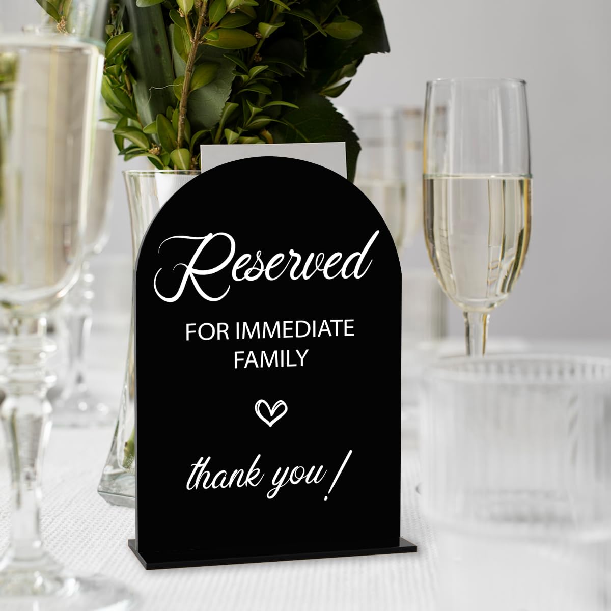 Letrero de reservado para familia inmediata, letreros reservados para boda, compromiso, despedida de soltera, decoración para ceremonia, recepción, fiesta, bodas, letrero acrílico negro