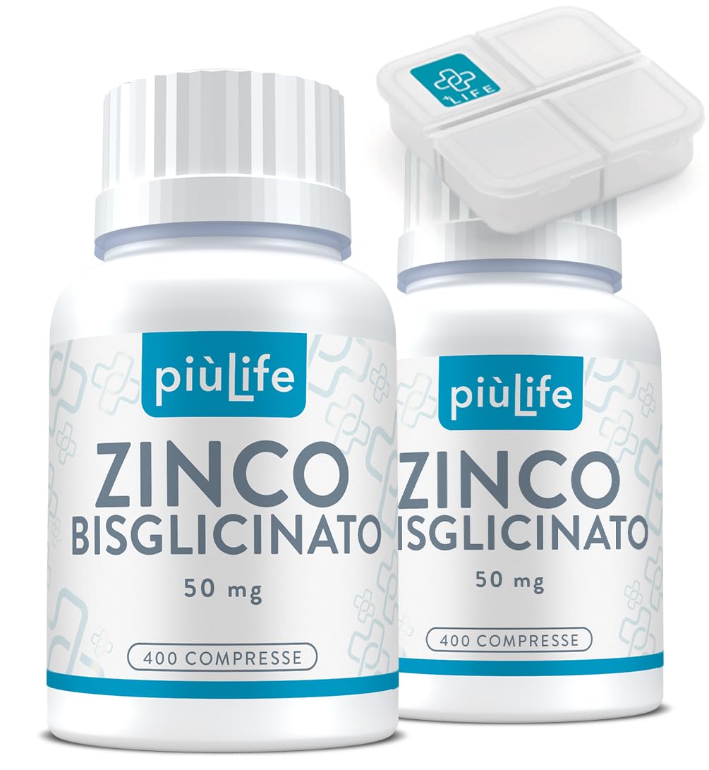 Zinco Bisglicinato PiùLife, 800 Compresse | 1 al giorno, 50 mg Bisglicinato di Z