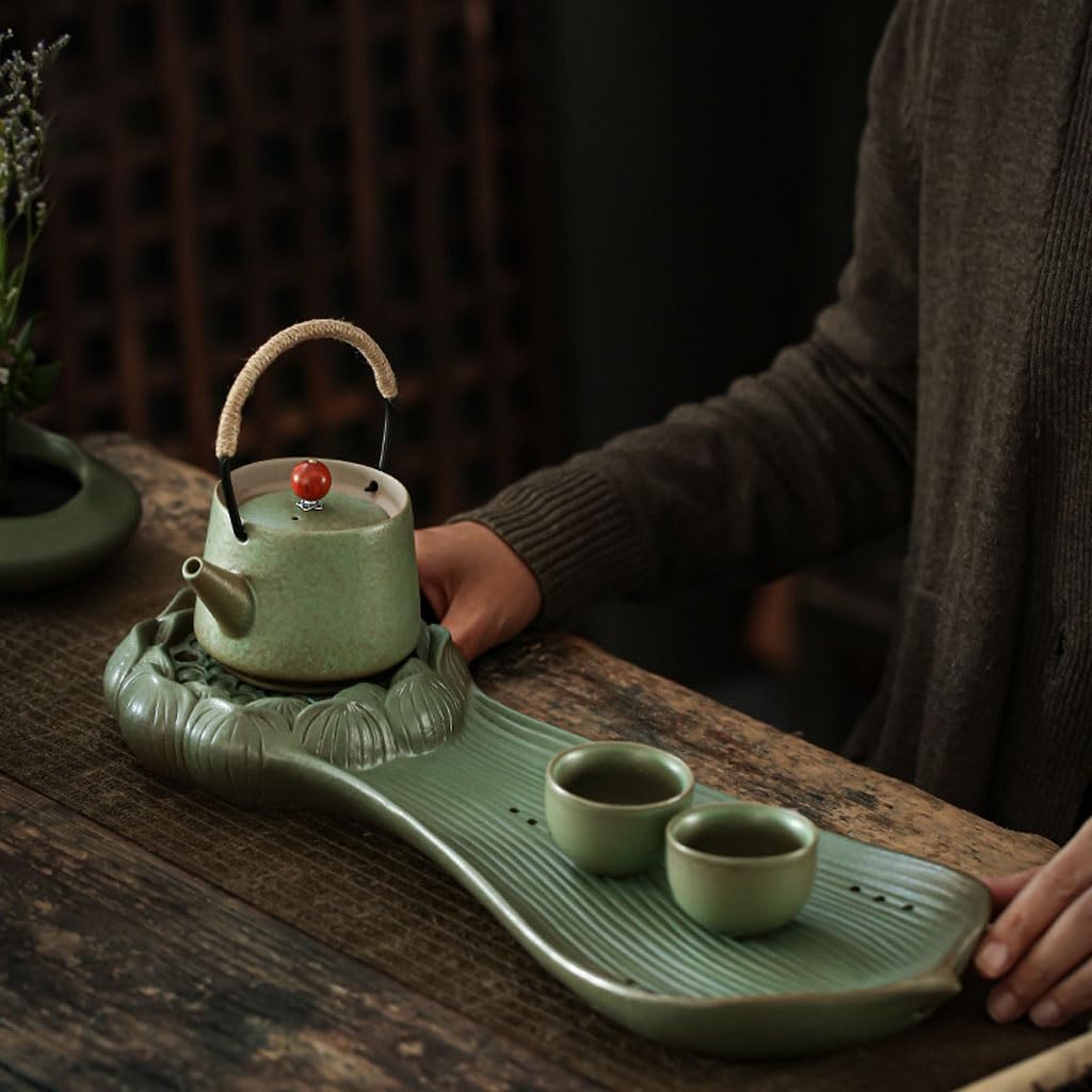 Taca na herbatę glazurowana taca na herbatę kreatywna retro ceramiczna taca sucha stacja do parzenia kawy Kung Fu zestaw do parzenia herbaty taca dekoracja