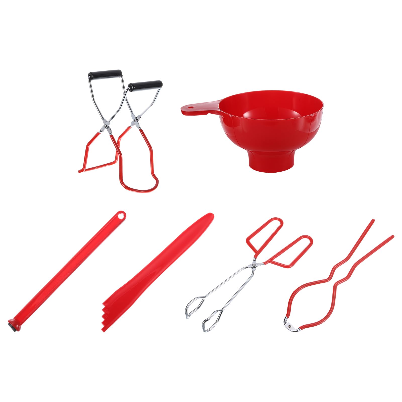 Uxcell Kit D'outils De Mise En Conserve Pour La Maison, 6 Pièces Avec Pinces De Levage De Bocaux De Conserve, Ouvre-boîte, Pince Alimentaire, Bouton- Bulle, Lève-bocal, Entonnoir De Mise En Conserve