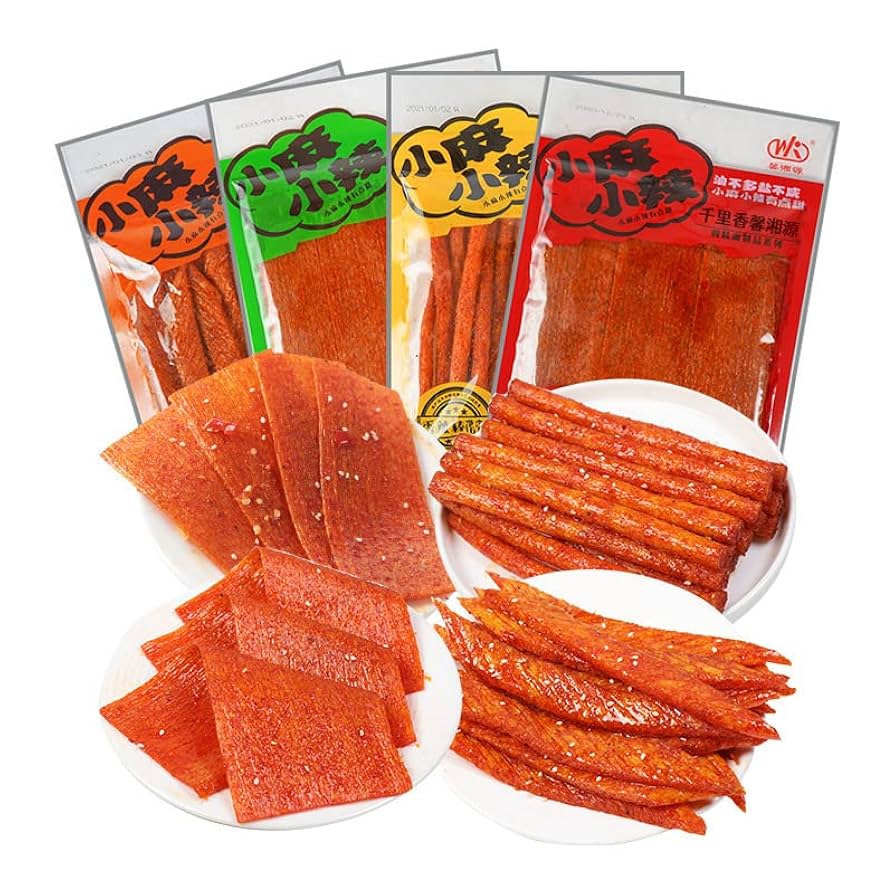 Amazon | 中国辣条 麻辣休闲食品小吃 素食手撕面筋【小麻小辣