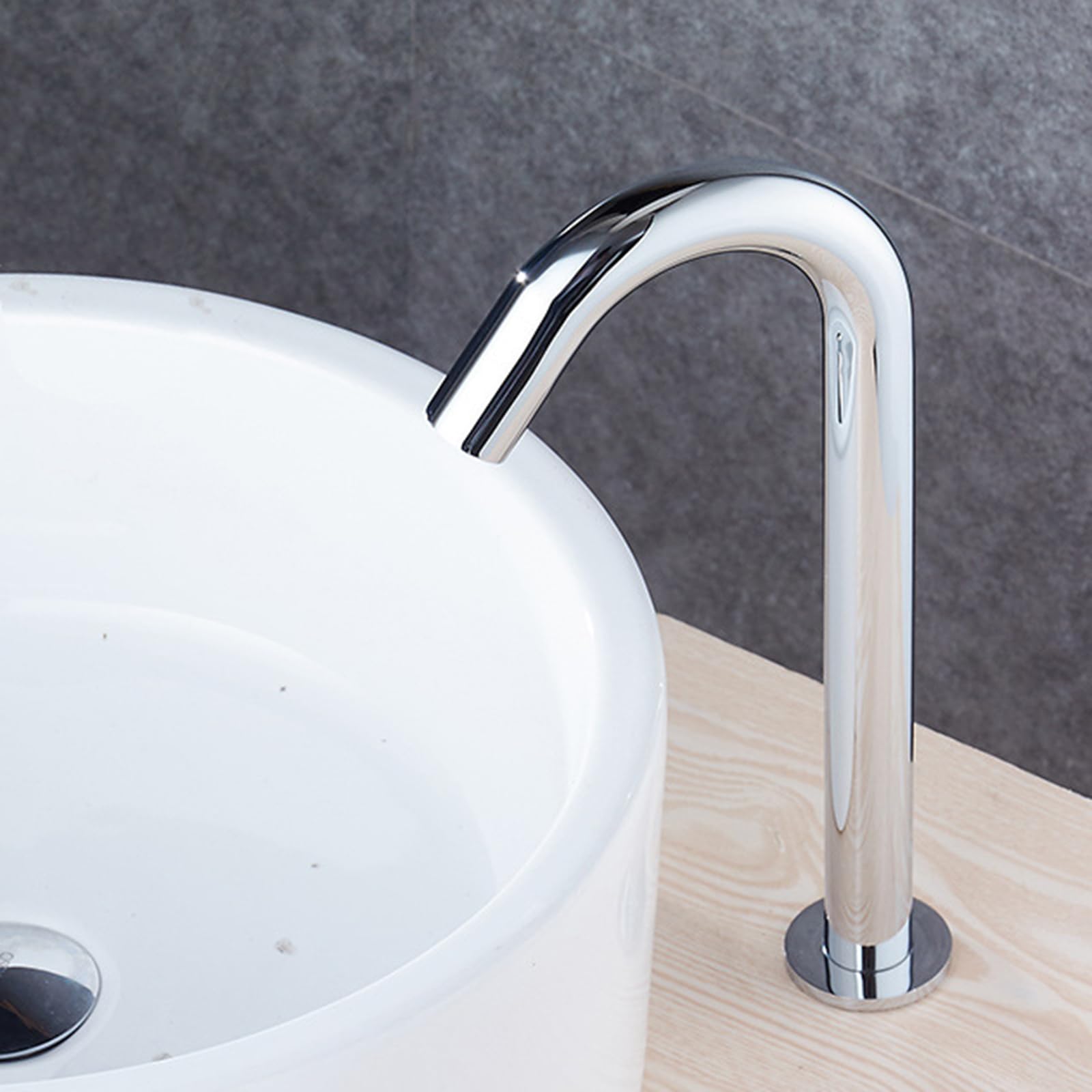 ZYCHSJXA Touchless Basin Tap Bathroom Sink Taps Mixers Chrome Spout Gooseneck Automatic Infrared Sensor Faucet,High