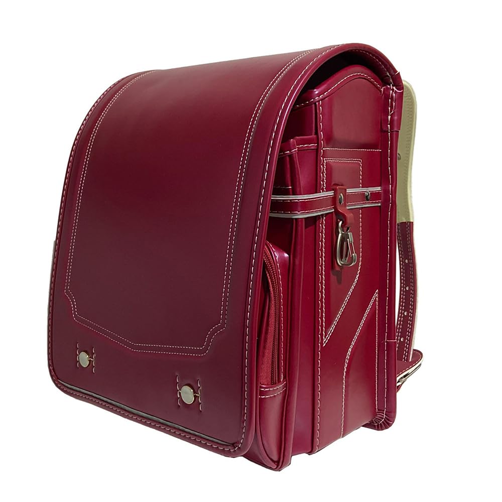 Schulranzen Schulranzen PU-Leder Großer Rucksack mit automatischem Schloss Leichter Bücherrucksack für und, Blau, 35 * 26 * 19 cm (Rot 35 * 26 * 19 cm)