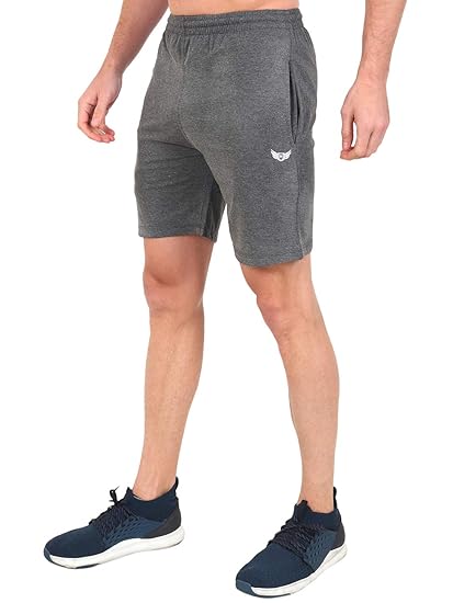 Men's Cotton Regular Fit Solid Casual Sports Shorts with Pockets
