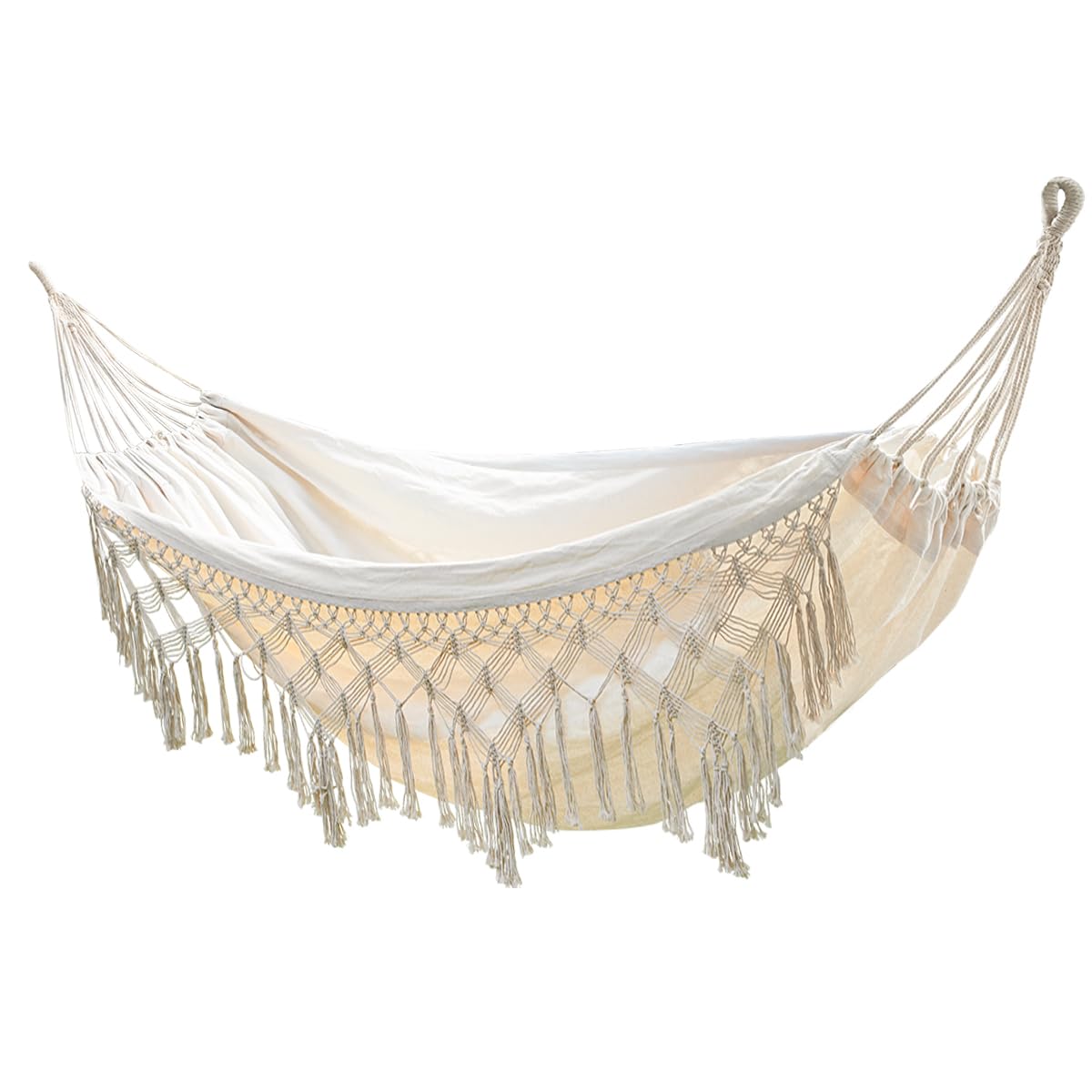 Sendowtek Hamaca Jardin Exteior, Hmaca Colgante para Doble, Carga de 300KG, 195 x 145 cm, Hamaca Portatil con Bolsa, Hamaca Jardín para Exterior Interior Patio Árbol