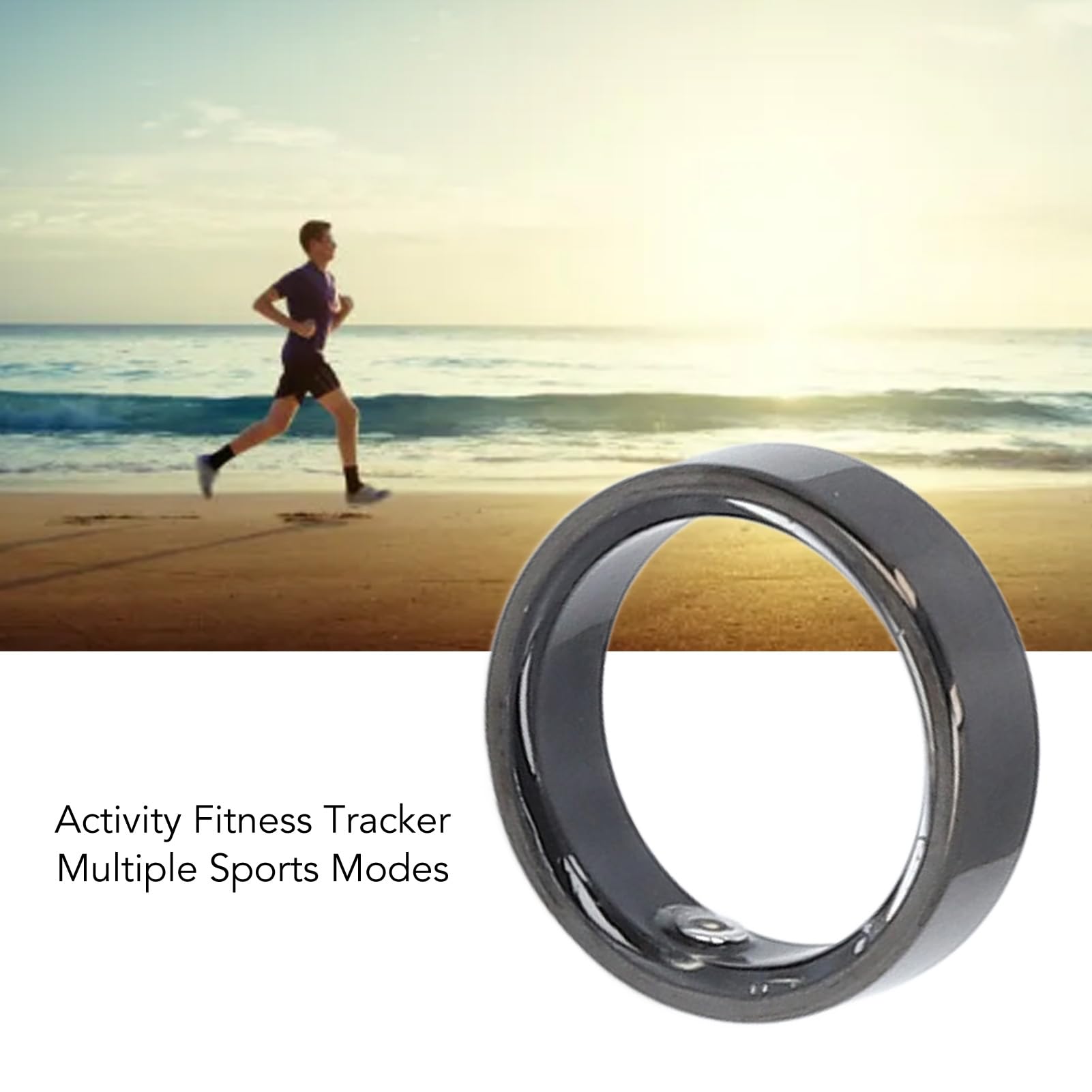 Generic Smart Ring for Men and Women, IP68 Fitness, Health Step Sleep Monitoring, Fashionable Sport Smart Rings, APP for iOS & Android (No. 7)