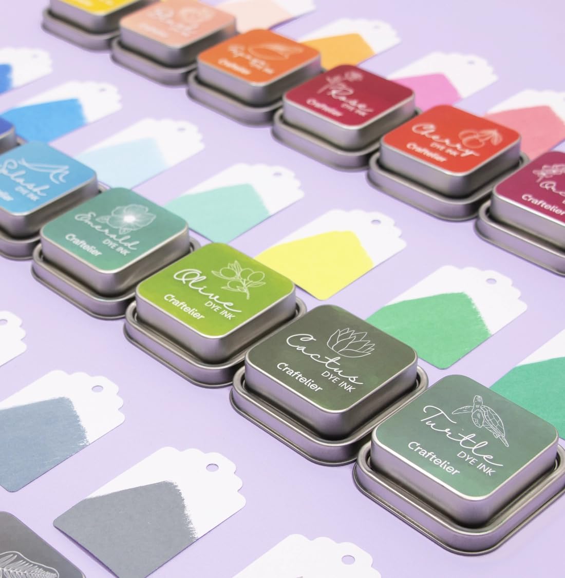 Craftelier Inchiostri A Base Acqua Per Timbri - Scatola Metallica 21 Colori, Per Carta E Cartoncino - Foto 10