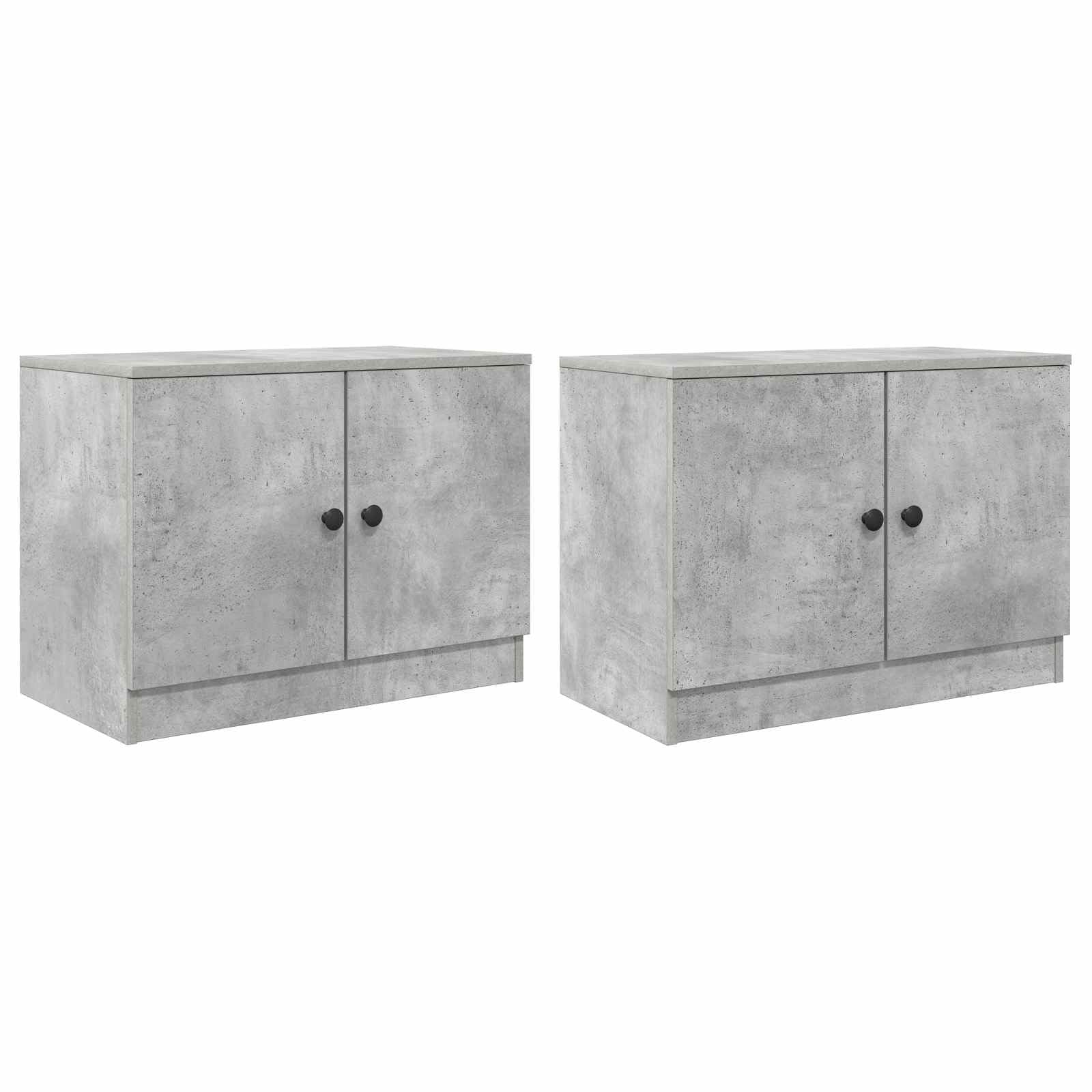 Szafka do przechowywania łóżka piętrowego, 2 szt., szary beton, 66 x 35 x 48 cm, materiał drewnopochodny, modułowa, z uchwytami drzwiowymi, do pokoju dziecięcego, sypialni i małych