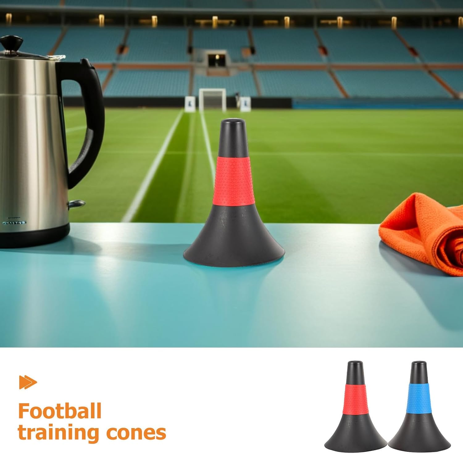 SEWACC 6pcs Cm Pe Soccer Training Marker Cones for Basketball Football | Portable Lightweight Set, High Visibility Field Markers, Standard Size Compliant for School Grounds and Running Drills