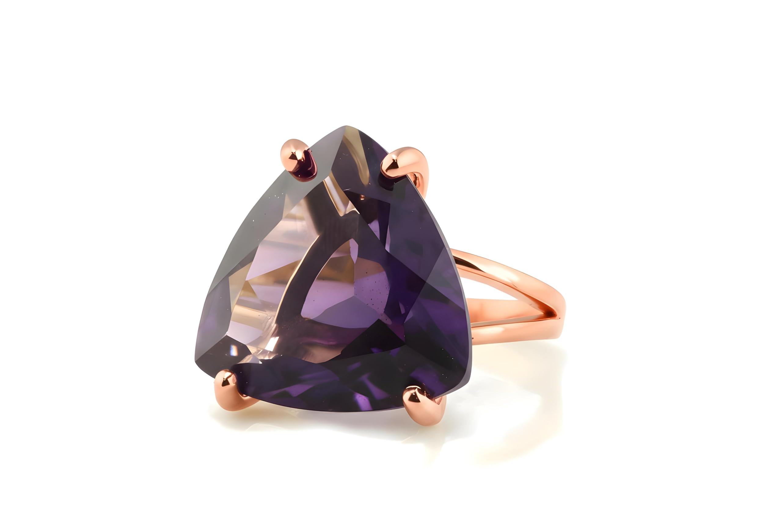 Anillo de Amatista en Plata de Ley 925 - Preciosa Piedra de Nacimiento de Febrero para Regalo de Cumpleaños, Regalos de Aniversario, Joyas de Declaración de Moda - con Caja de Regalo