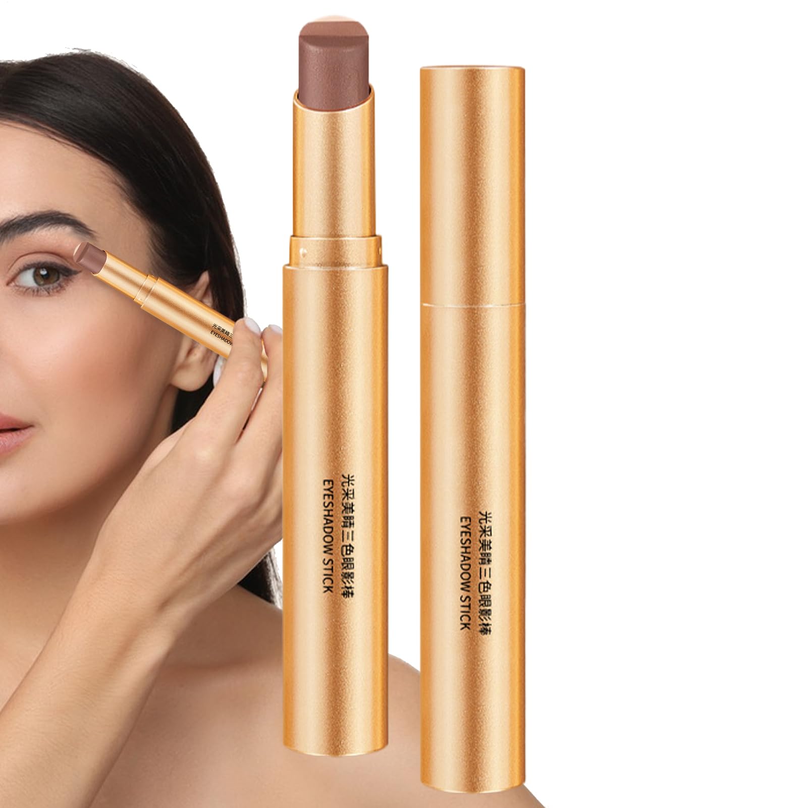 Cream Eyeshadow Stick – Cream Eye Shadow Pencil | Smudge Proof Eyeshadow Stick | Easy Blend Eye | High-Pigment Makeup Looks | Long-Lasting Formula | Glitter Brown Shadow For Women, Men, Adults, Home,