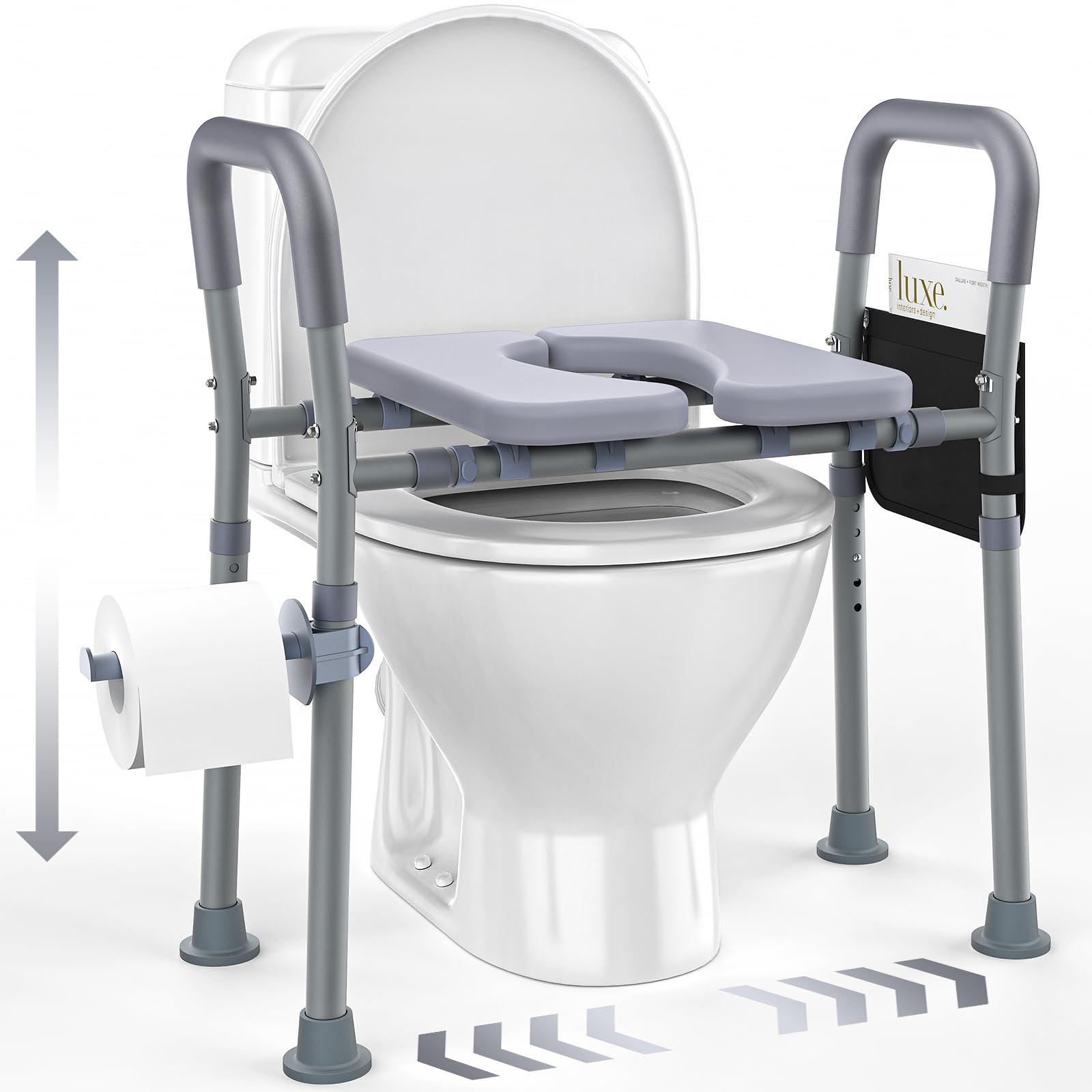 Photo 1 of Dedibody Toilet Seat Risers for Seniors, Raised Toilet Seat with Handles, Adjustable Height & Width, Heavy Duty Up to 550lb Handicap Elevated Toilet Seat for Elderly, Pregnant, Fit Any Toilet