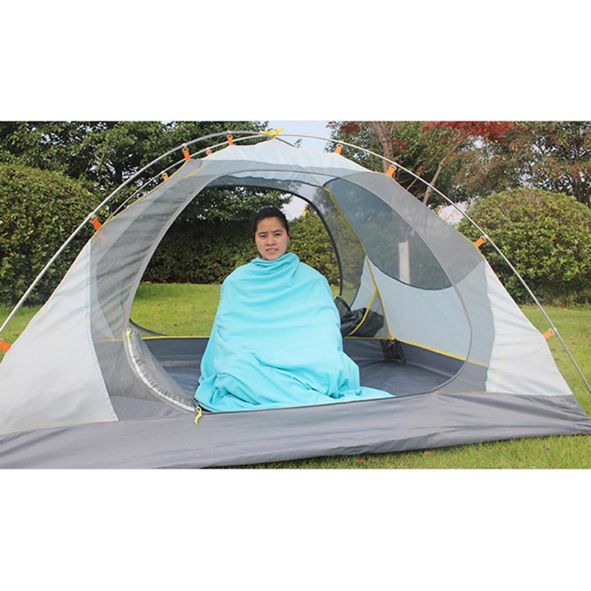 POPETPOP Saco de Dormir al Aire Libre Acampar Saco Dormir campingas Saco Cama Saco dormilocos Saco de Dormir Bolso al Aire Libre portátil Saco de Dormir para Clima Fresco Blue