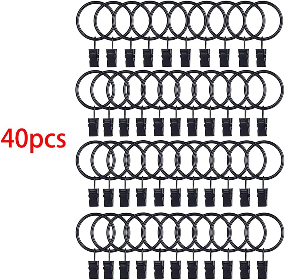 Metal Openable Curtain Rings ClipsVintage Decorative Drapery Curtain Rods Hangers Rings 1.26 Inch Inner Diameter(Openable 40pcs)
