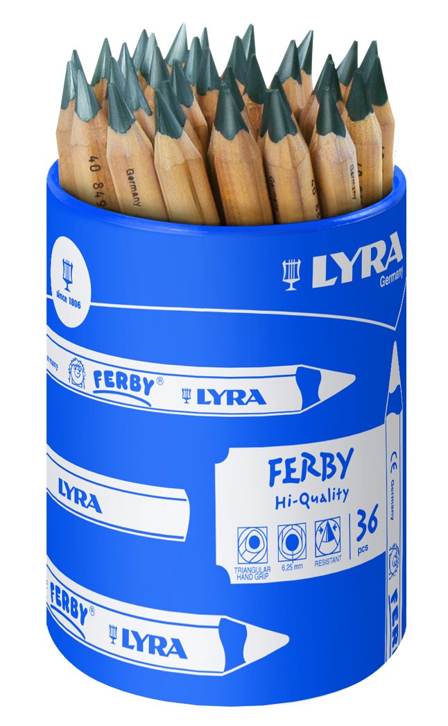 LYRA Ferby Wooden Chunky Graphite Pencils, 36 Pieces, Easy To Hold, Schoolpack, Ideal for Young Children & Primary Schools