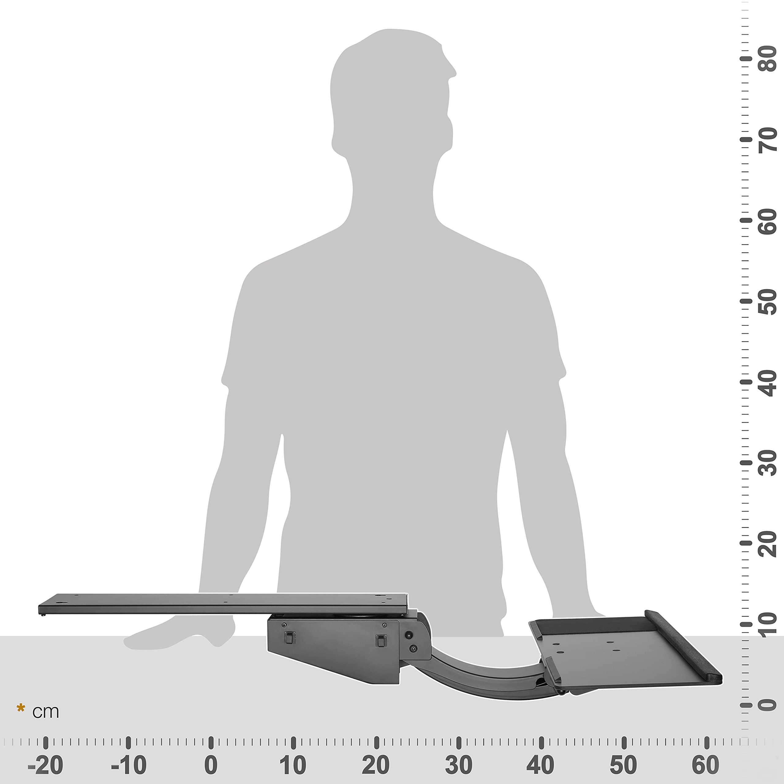 RICOO Tastaturschublade Ergonomisch Universal Unter Schreibtisch Ausziehbar Schwenkbar Neigbar Tastatureinschub PC Tastaturauszug Auflage CZ0100 Halterung Tischmontage Computer Tastatur Ablage