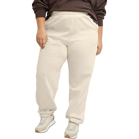 Hanes Her Way Plush Midweight Fleece Sweatpants With Cross Pockets