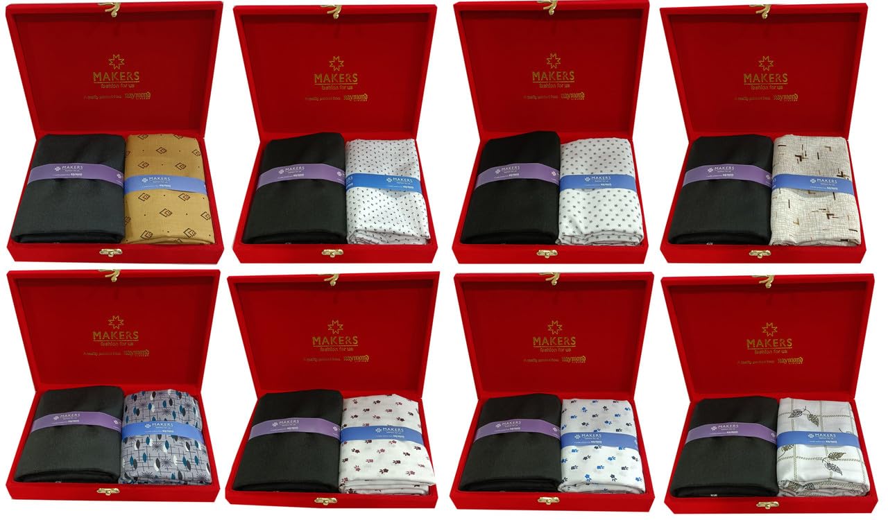 Fabric Men's Cotton Shirt and Trouser Unstitched Fabric Set of 8- Velvet Gift Pack (Multicolour_Free Size) 11-image-6