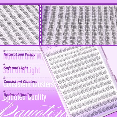 Image of Pawotence Lash Extension Kit Wispy Lash Clusters Kit 9-12mm Natural Individual Lashes Kit 168pcs Cluster Eyelash Extension Kit with Lash Bond and Seal, Lash Applicator for Self Use