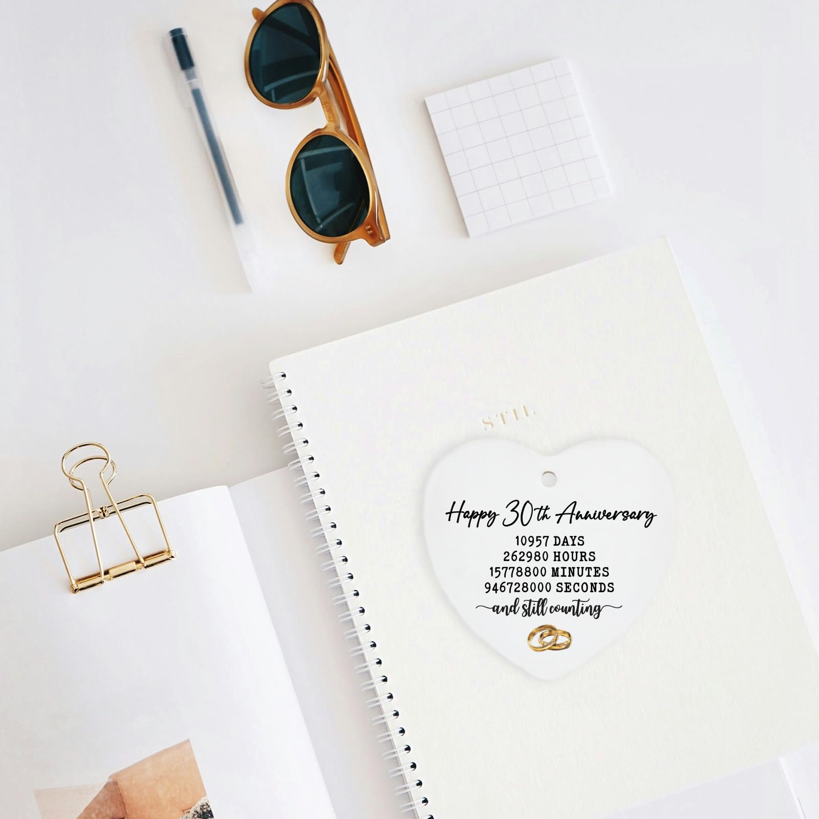 Pwrlveiut 30th for Couple Ornament Keepsake Sign Heart Plaque