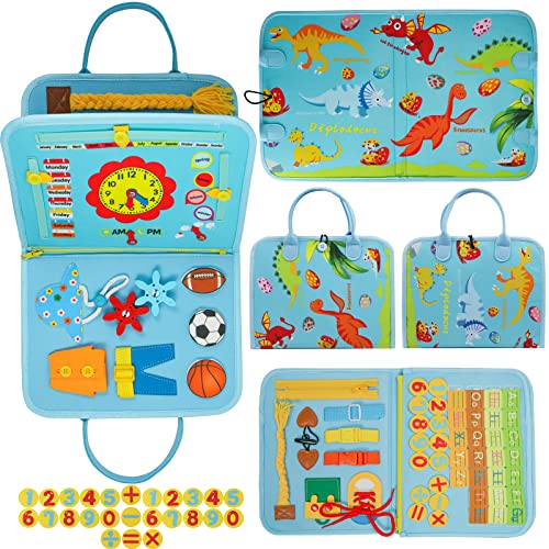 Toddler Busy Board Montessori Toy for 2 3 4 Year Old Boys Girls – Preschool Educational Toys Activity Developing Sensory Board Toys for Boys Girls 2 3 4 5 Years Old Plane Car Travel Toys Gift