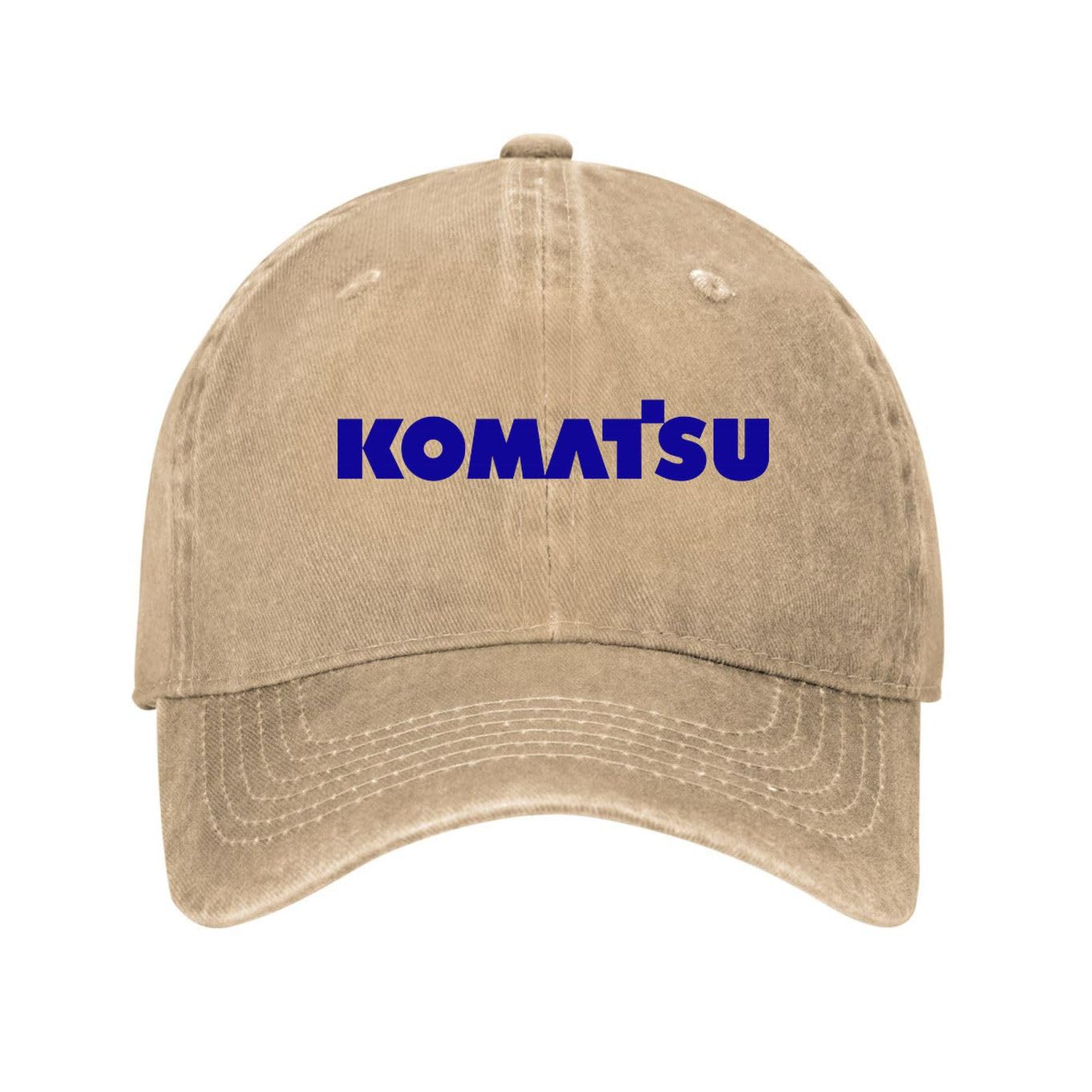 Kciutud Unisex Design-2 Komatsu Natural Washed Denim Baseball Cap Adjustable Vintage Distressed Dad Hat Men Women Retro Soft Cotton Unstructured Size Is: One Size