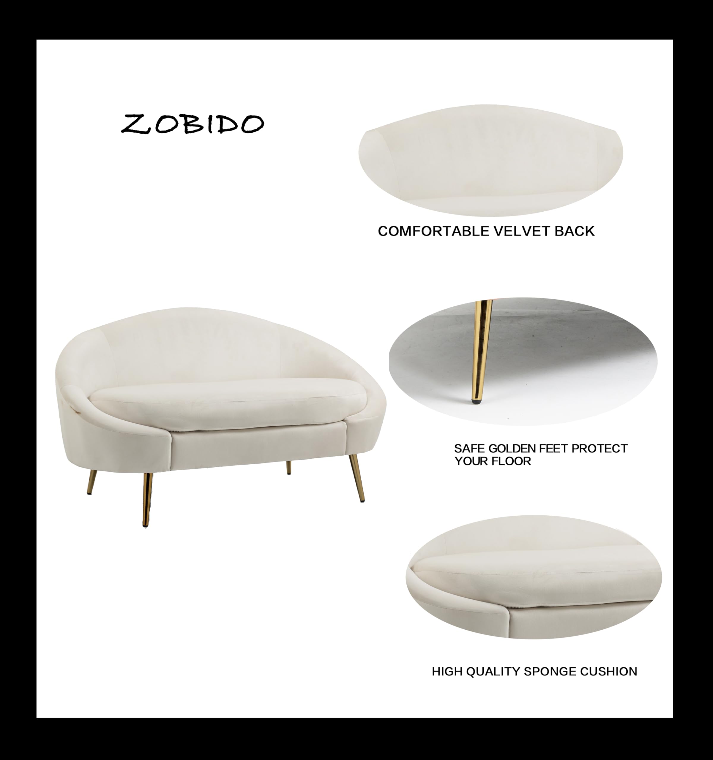 Amazon|ZOBIDO ソファ 2人掛け ベルベット おしゃれ ゴールド脚 Amazon|ZOBIDO ソファ 2人掛け ベルベット おしゃれ ゴールド脚