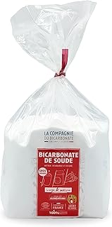 Bicarbonate de Soude Alimentaire Gros Grains - Sachet 1 kg - Idéal pour Nettoyage Tapis et Moquettes, Anti Odeur, Bricolage, Jardinage, Multi Usages- La Compagnie du Bicarbonate