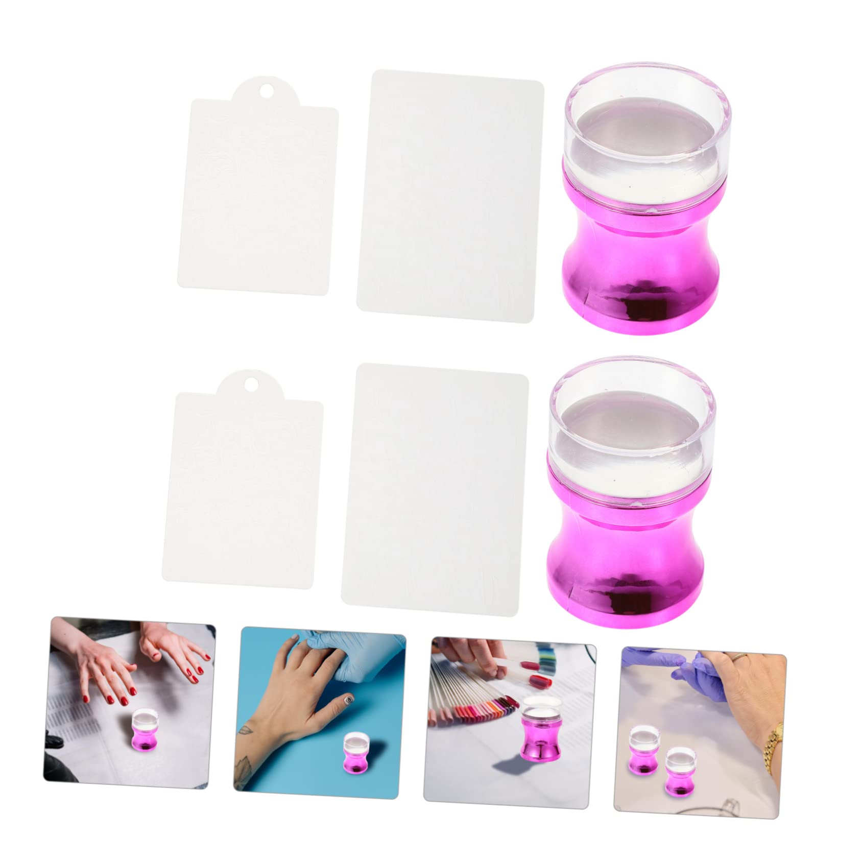 FRCOLOR Juego De 4 Herramientas Para Estampar Uñas Plantillas De Silicona Para Manicura Y Diseño De Uñas.