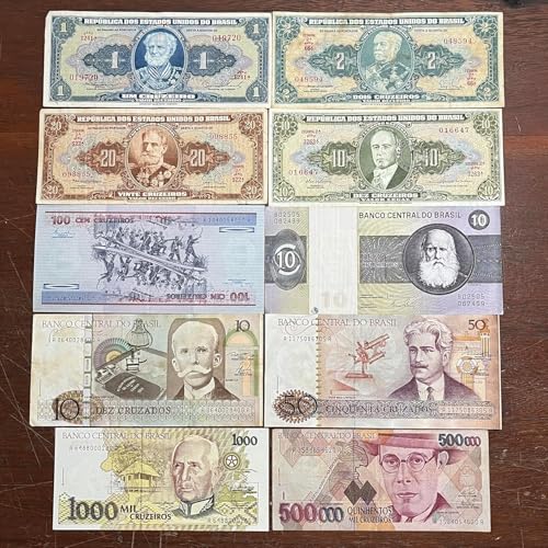 Prodotto originale Lotto di 10 vecchie banconote brasiliane AM019720