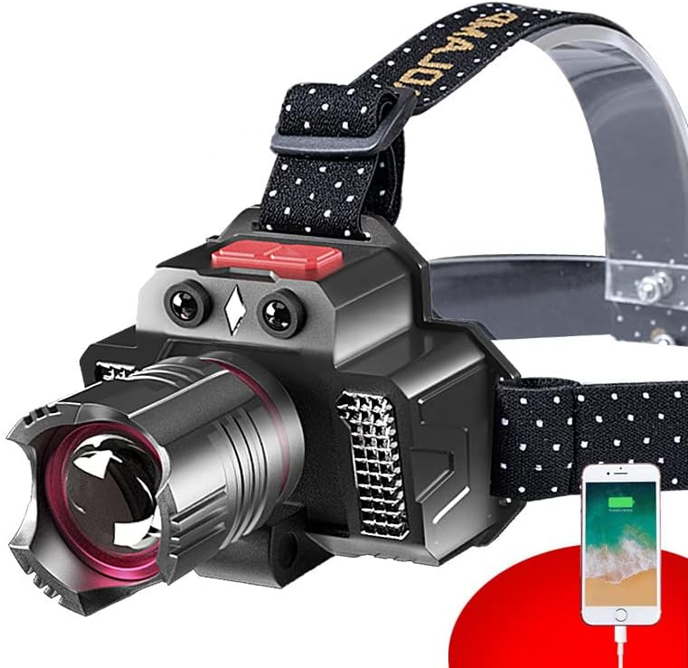 TOP Lampe Frontale LED 5000 Lumens, Rechargeable, Avec Batterie ....ENCHERE - Lampes Frontales