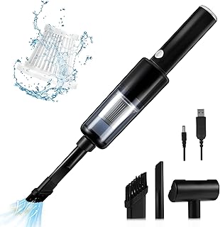 Augot Handheld Vacuum, Cordless Car Vacuum Cleaner Portable Mini Car Vacuum 3 in 1 Wireless Vacuum Cleaner Rechargeable Powerful Vacuum Cleaner with Floor Brush for Car Home Keyboard Pet Hair Cleaning