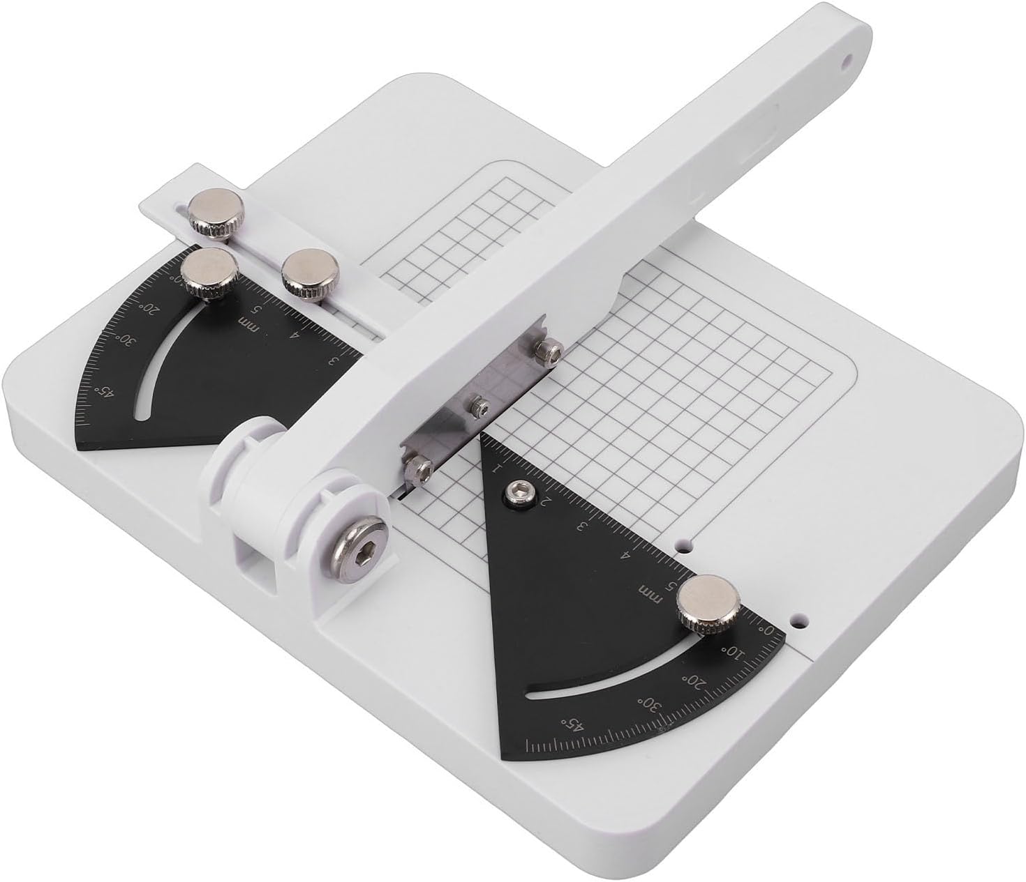 TARSHYRY Angle Cutting Tool, Adjustable Angle Miter Cutter, Manual Cutting Station, with Manual Tool, Adjustable Angles from 0 to 45, White Guide for Length