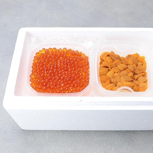[北海道根室市] 蒸しウニ80g、鮭イクラ80gセット