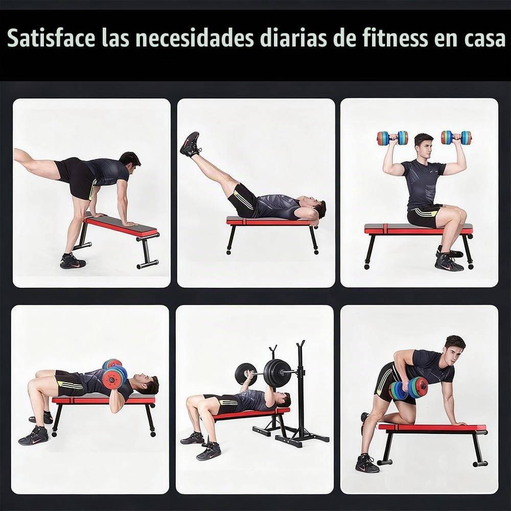 Banco Musculación,Banco Gimnasio,Banco De Entrenamiento Plegable Para Todo El Cuerpo,Plegable Para Ahorrar Espacio,Adecuado Para Gimnasio En Casa y Sala De Fitness,Capacidad De Carga200kg