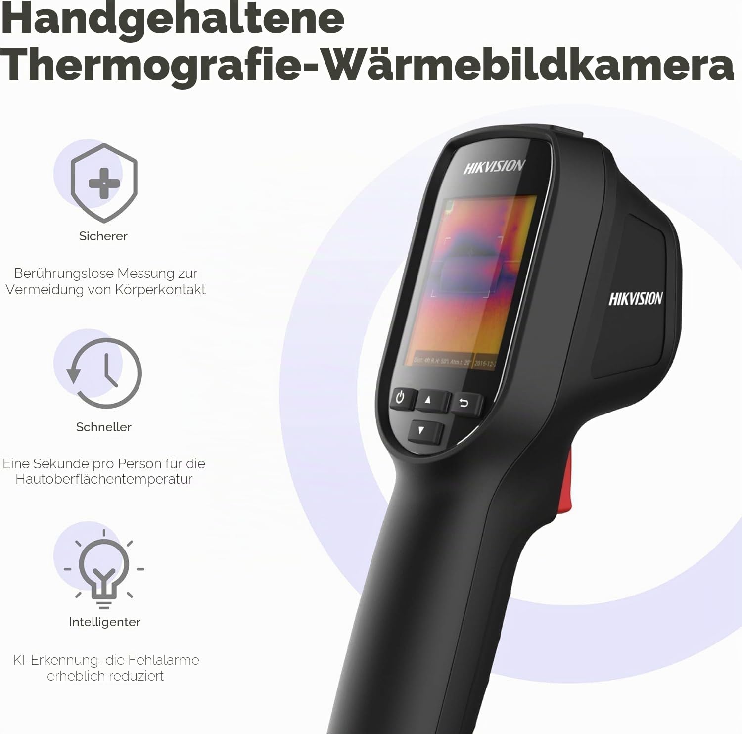 HIKVISION DS-2TP31B-3AUF Wärmebildkamera Profesionell, Körpertemperatur Messen 160x120 Pixel, Fiebermesser Fieberthermometer Stirn, Erwachsene, Kontaklos, Thermal Kamera Temperaturmessgerät Jäger