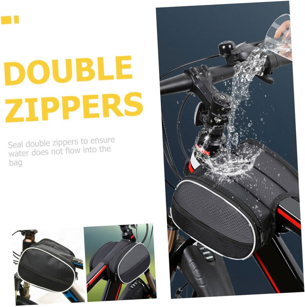 1pc Bicycle Front Frame Storage Bag Mountain Bike Pouch for Phone and Essentials Cycling Equipment for Outdoor Riding and Commuting Fits Bikes