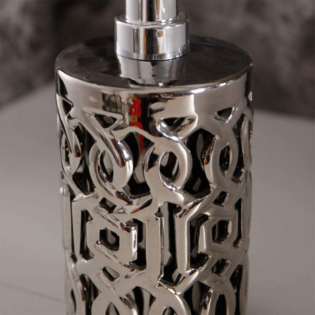 Dispenser Sapone Dispenser di Sapone Dispenser di Sapone Vuoto A Doppio Strato Bottiglia di Olio Essenziale per Gel Doccia in Ceramica di Tipo Push per Bottiglia di Lozione da Bagno, 320 Ml Erogatore