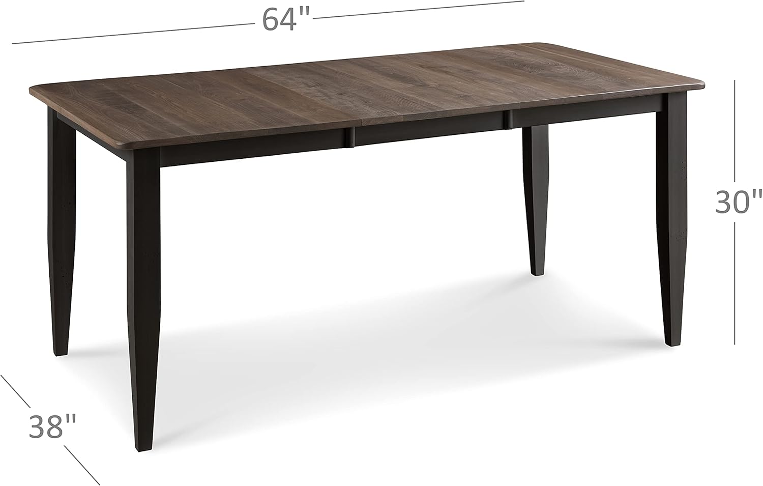 7 Piece Solid Wood Dining Room Set | 38x64 Inch Farmhouse Kitchen Table with 6 Chairs | Brown and Black Rustic Rectangle Table with Eased Edge and Distressing | Made in USA : Everything Else
