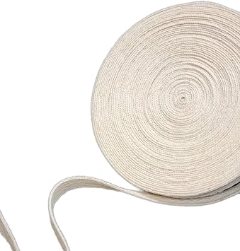 Cotton Twill Tape 10 Yards Herringbone Pattern Soft Fabric Webbing Strap Ribbon - Bias Tape for Sewing Binding Gift Wrapping DIY Cloth Bag Holders Sewing Supplies 1/2 Inch, Beige