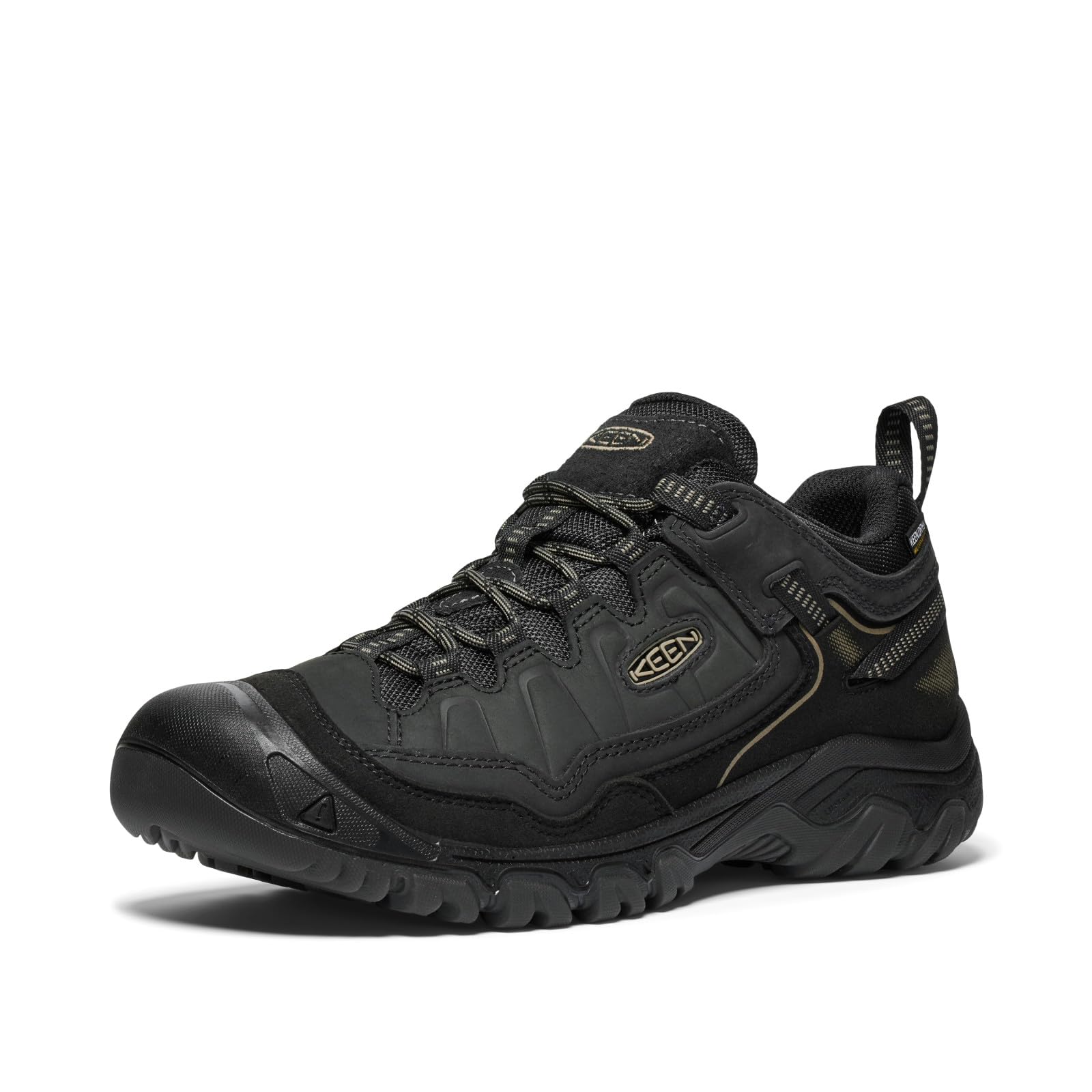 KEEN Men's Targhee 4 Low Height Durable Comfortable Waterproof Hiking Shoes, Triple Black, 13