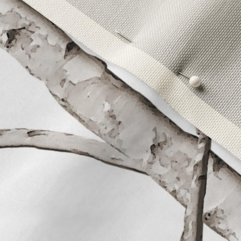 Spoonflower Fabric - Woodland, Forest, Birch, White, Trees, Winter, Branches Printed on Upholstery Velvet Fabric Fat Quarter - Upholstery Home Decor Bottomweight Apparel